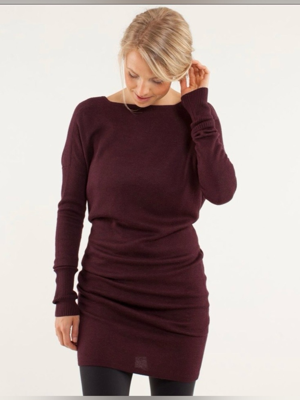 Vintage Lululemon Serenity Sweater Wrap Heathered Bordeaux Drama Maroon Wine Red